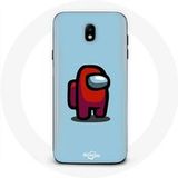 Maniacase Hoesje voor Samsung Galaxy J5 2017 Among Us video game blauwe achtergrond