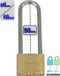 AMIG Hangslot Messing Ø6/40mm Extra Lange Beugel 90mm 2 Sleutels