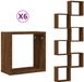 vidaXL Wandschappen kubus 6 st 30x15x30 cm sonoma bruin eikenkleurig