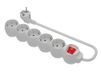 Simon Brico Basicline Socket 5 geaarde stopcontacten + schakelaar + kabel 1,5 m 3G1, wit