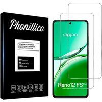 Phonillico® Oppo Reno 12 FS 5G Gehard Glas Schermprotector [Pack 2]