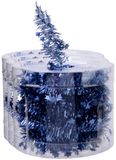 Decoris guirlande de Noël - 3x pièce - avec étoiles - bleu foncé - lametta - 700 cm