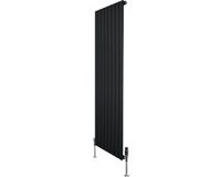 MonsterShop Monster Group BV 1-kolom design radiator - 1600x560 mm - zwart - thermostaatkraan