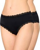 Nur Die Lace Panty, verpakking van 2 stuks, onzichtbaar, naadloos, met kant, onzichtbaar en naadloos, zacht, licht, microvezel, hipster-ondergoed voor dames (2 stuks)