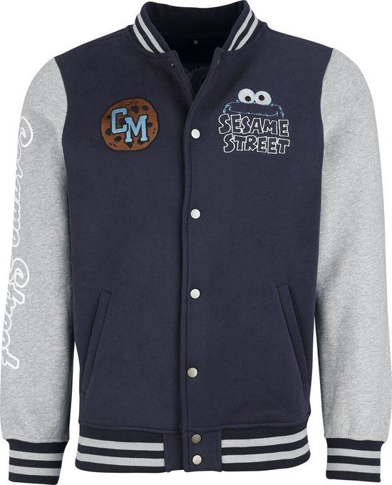 Sesame Street Cookie Monster Collegejas Heren meerkleurig L