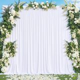 Witte achtergrond gordijn voor feesten bruiloft kreukvrij witte foto gordijnen achtergrond gordijnen stof decoratie voor babyshower 1,5 m x 3 m, 2 panelen