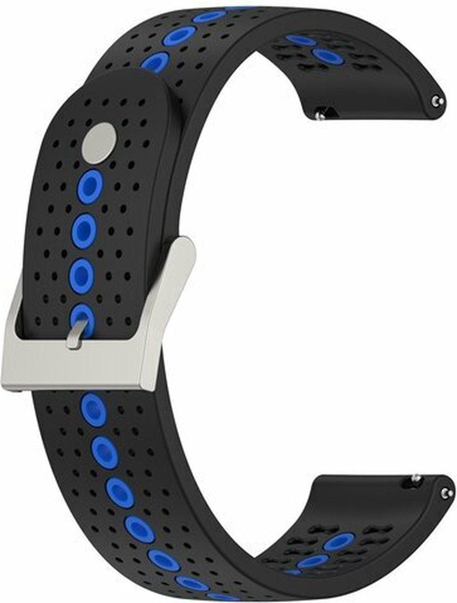 Qubix Garmin Venu / Sq / Sq2 / 2 plus - Dot Pattern bandje - Zwart met blauw