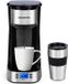 Aigostar 302FX - Cafetière à filtre - 0,42 l - Tasse isotherme - Minuterie - Idéal pour le camping - 750W - Acier inoxydable/Noir