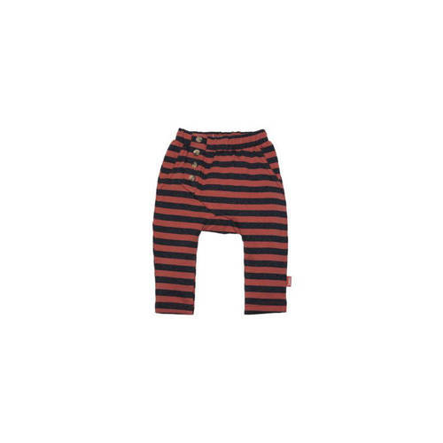 BESS BESS baby gestreepte regular fit broek rood/zwart