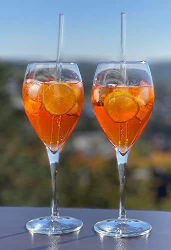 Topkapi Aperol Spuit Glas Set Stella XL - 13-delig - 6x Aperol glazen met 6x rietjes - 445 ml