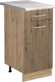 Vicco Keukenonderkast R-Line, Artisanaal eiken/Goudkleurig Eiken, 40 cm marmer werkblad
