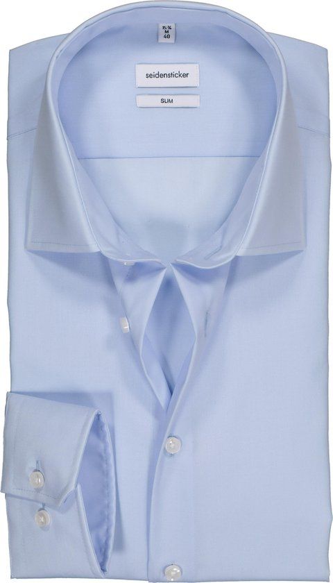 Seidensticker Slim Fit Overhemd Lichtblauw - Maat 40 - Heren