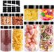 Merkloos Plastique Boîte de conservation Set - 8-delig - Met Deksel - Inhouden 0.2L, 0.4L, 0.5L, 1L - Voor Keuken - Muesli, Meel, Thee, Kruiden en Cornflakes