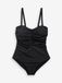 Next - Dames - Buikcorrigerend DD+ bandeau-badpak met beugels - Zwart
