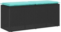 vidaXL Banc de jardin avec coussin 110x40x44 cm poly rotin noir
