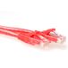 ACT Rode 0,25 meter U/UTP CAT6A patchkabel snagless met RJ45 connectoren