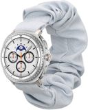 kwmobile elastisch bandje voor smartwatch - Compatibel met Samsung Galaxy Watch 8 / Galaxy Watch 8 Classic 46mm - Horlogebandje van katoen - In lichtblauw