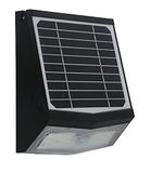 Voltman - Afstandsbediende Zonne Wandlamp met Bewegingssensor - Zwart - 500 lm - Energieklasse A++ - Buitenverlichting Eos - Dubbele Permanent/Detectiemodus - Voor Huis of Terras