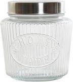 Excellent Houseware Voorraadpot - 1500 ml - Glas - Zilver