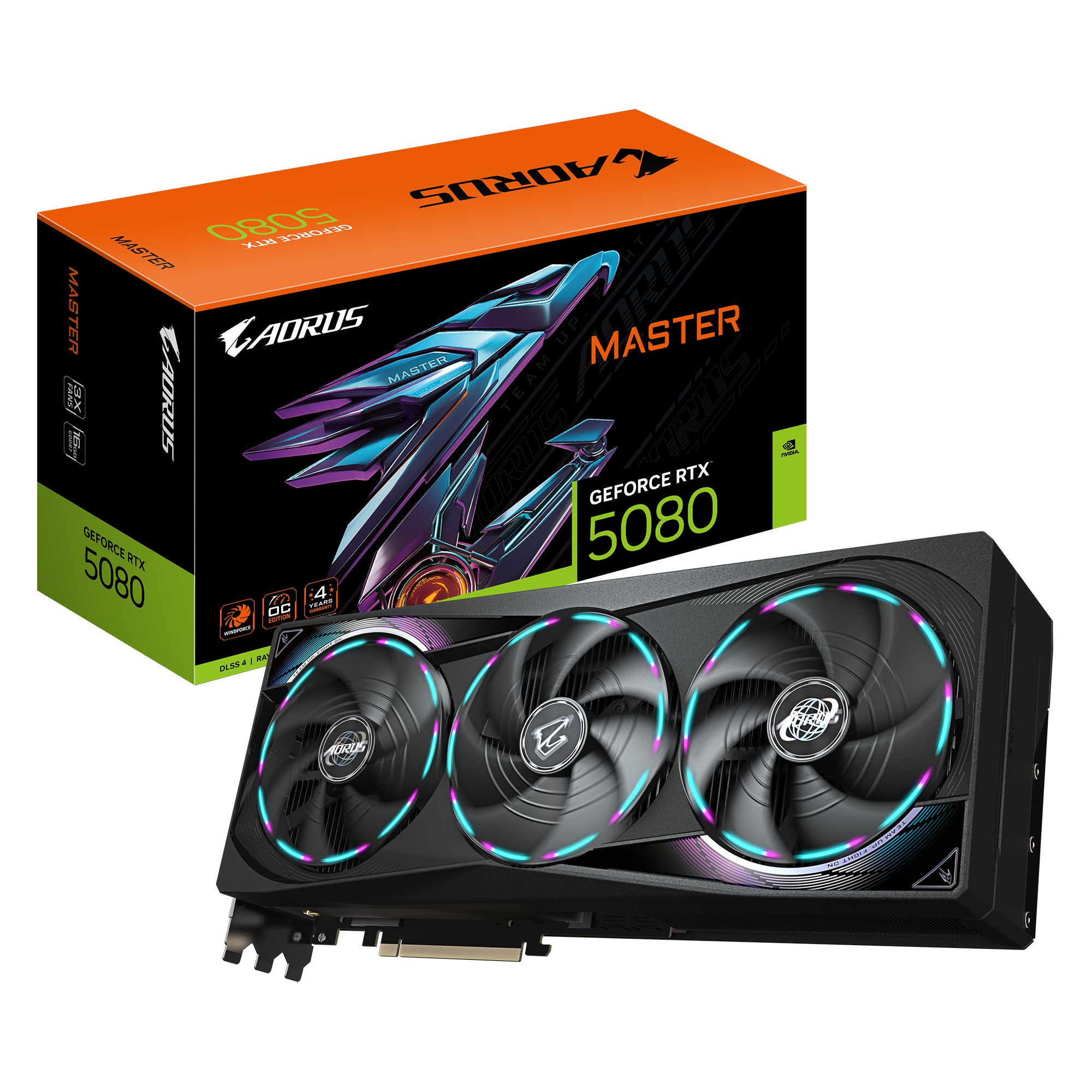 GIGABYTE AORUS GeForce RTX 5080 MASTER 16G - 16GB GDDR7 - Videokaart