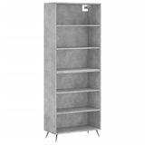 vidaXL Hoge kast, betonkleur, 69,5 x 32,5 x 180 cm, houtvezelplaat