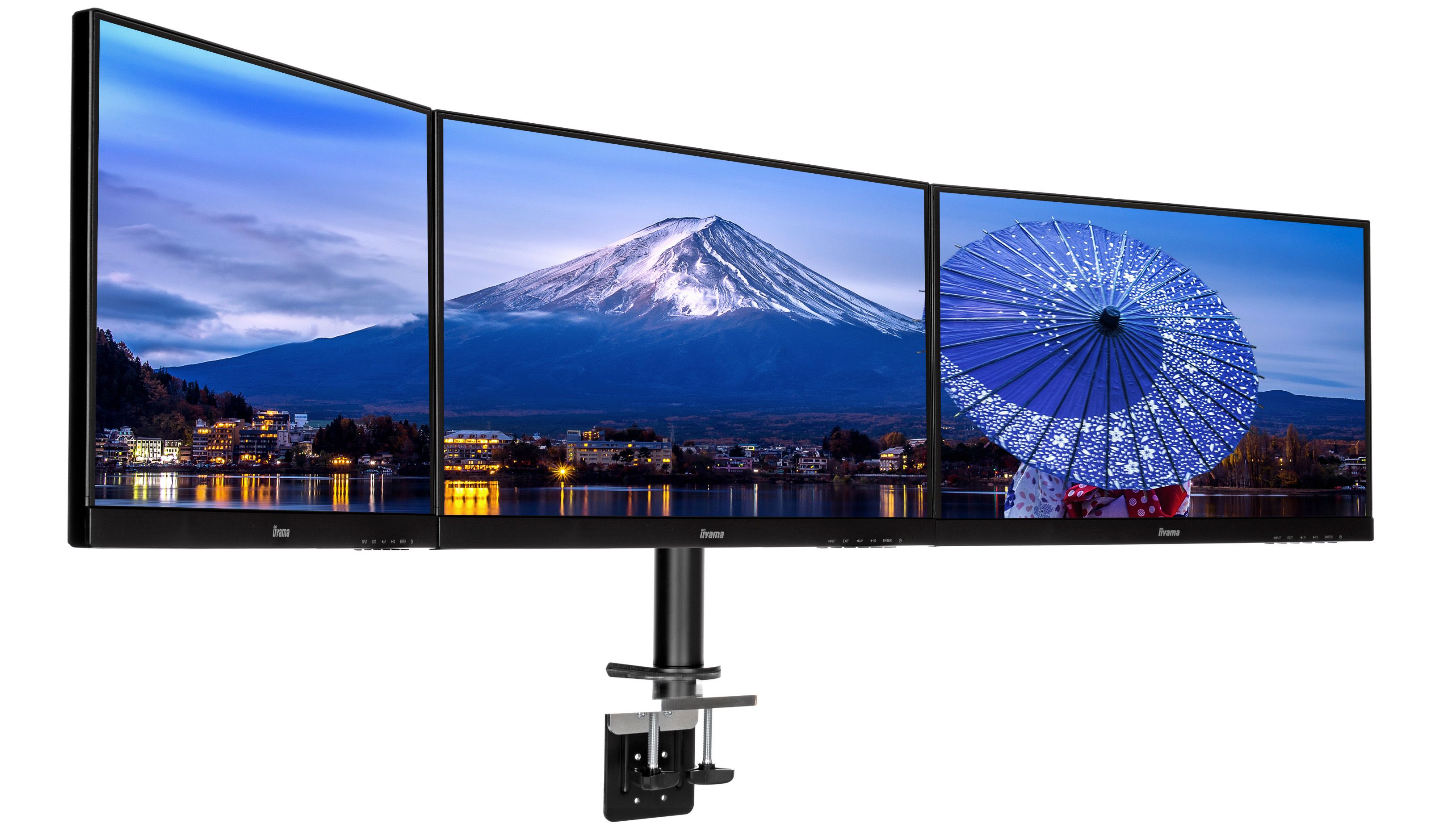 iiyama DS1003C-B1 - Bureausteun voor 3 schermen - tot 27 inch - Zwart