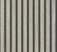AS Creation Vliesbehang 39109-2 - hout behang - wit grijs zwart - latjes - slaapkamer en woonkamer behang