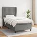 Maison Exclusive - Sommier à lattes de lit avec matelas gris foncé 90x200 cm tissu