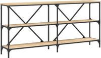 vidaXL Wandtafel 160x30x75 cm Bewerkt Hout en IJzer Sonoma Eikenkleur