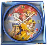 Paw Patrol Horloge Mural Chambre d'Enfant – Horloge Analogique avec Chase, Marshall & Skye – Mouvement Silencieux – Bleu
