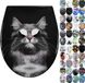 Merkloos Abattant de WC avec mécanisme softclose, Couvercle de toilette en Duroplast, Abattant de toilette avec fermeture rapide, Montage d'abattant de toilette par le dessus, Abattant de toilette avec motif (Cool Cat)