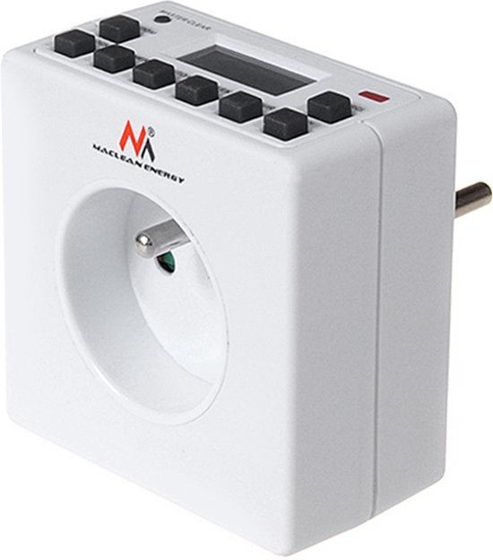 Maclean Energy Programmeerbare digitale timer tijdschakelaar Schuko 3600W max 156 Maclean MCE30