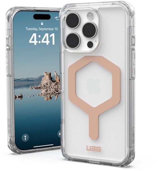 Urban Armor Gear Plyo Hoesje Geschikt voor Apple iPhone 16 Pro | Compatibel met MagSafe | Back Cover met Magneet | Militaire Standaard | Ice Roze