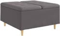 vidaXL Ottoman met opslag Grijs Kunstleer 80 x 80 x 45 cm