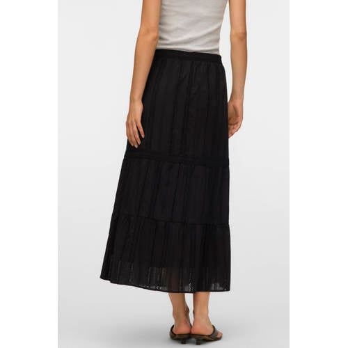 VERO MODA A-lijn rok broderie zwart