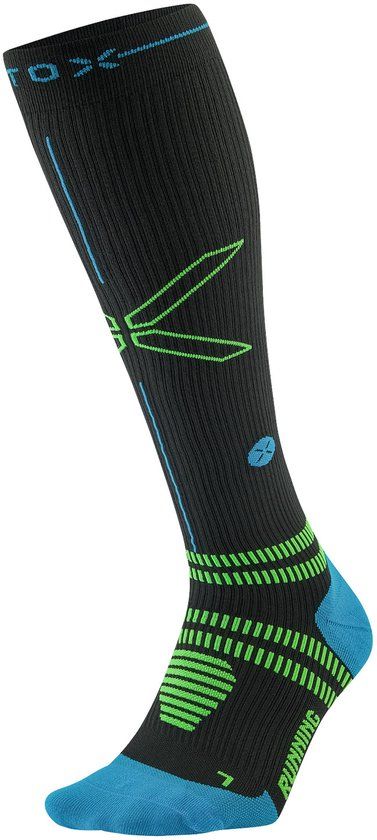 STOX Energy Socks Hardloopsokken Heren - Compressiekousen - Compressie Sokken Hardlopen - Sportsokken Antraciet - Maat M: 40-44 - 1 Paar