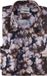 OLYMP Level 5 body fit overhemd - popeline - blauw met beige bloemen dessin - Strijkvriendelijk - Boordmaat: 44