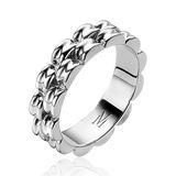 Zinzi Mart Visser by ZINZI zilveren brede schakel ring 5,5mm breed MVR23