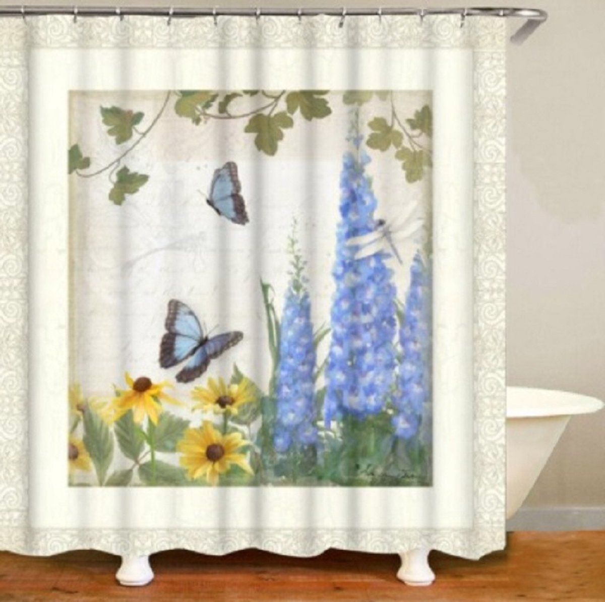 JUPITER HUISMERK Douchegordijn - 180x200cm - polyester - incl. ringen