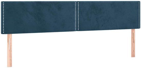 vidaXL Hoofdbord Donkerblauw Fluweel 200x5x78/88 cm