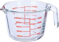 Relaxdays Maatbeker - 1 Liter - Glas - Hittebestendig - Magnetronbestendig
