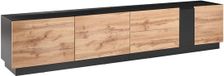 Beliani CLONCURRY - Meuble TV - Marron clair/Noir - MDF