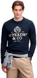 Superdry Applique Graphic Trui Heren XXL Eclipse Navy/Off White