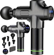 Massage Gun Professioneel - 6 Snelheden & 6 Hoofden - Beauty - Massagegun voor Sport en Relax - Massage Apparaat Incl. Koffer - Lange Batterijduur - 30 Levels - Zwart - Man - Vrouw