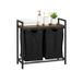 Relaxdays Wasmand 46L Rechthoekig MDF, Metaal, Polyester Zwart