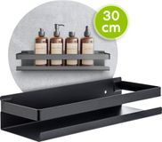 XIVADA Doucherek Teca - Boren - Zelfklevend - Rvs - 30 CM - Zwart