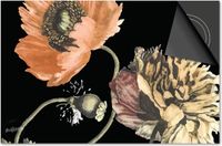Dietrix Inductie Beschermer - 81x52cm - Botanical - Bloemen op Zwart