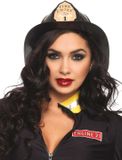 Leg Avenue Fire Chief brandweerman hoed verkleed accessoire zwart - Kostuum Party -