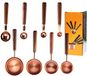 Shenzhen Haorui Industrial Technology Co., Ltd. Cuillère à café doseuse - 8 pièces - doré - acier inoxydable avec manche en bois