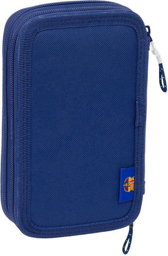 Safta FC Barcelona NAVY BLUE Schooletui voor kinderen, kleurrijk etui met 29 gebruiksvoorwerpen, ideaal voor kinderen van 5 tot 14 jaar, comfortabel en veelzijdig, kwaliteit en duurzaamheid, 12,5 x 4